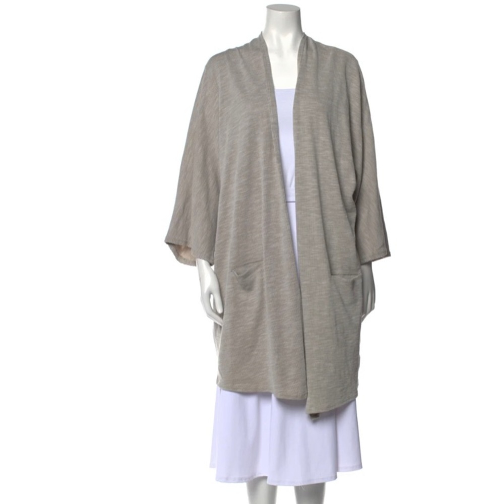 DONNI. GEY STRIPE CARDIGAN